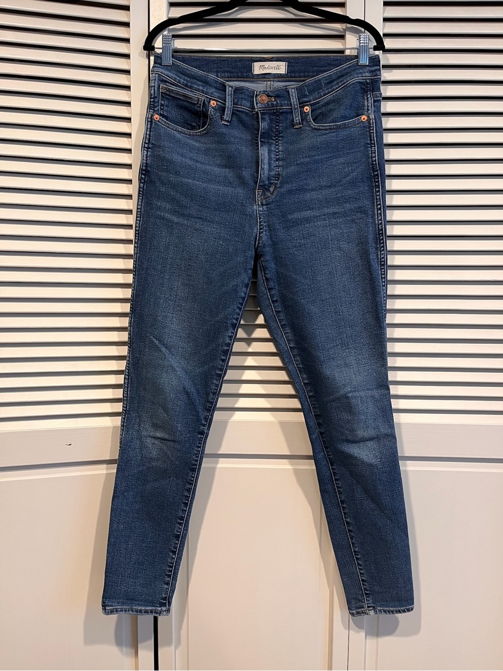 Madewell High Rise Skinny Jeans in Dark Blue Wash